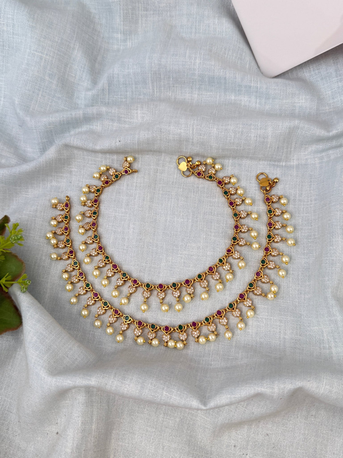 Jadau Kundan Anklet Payal| A0024 - Mahilas