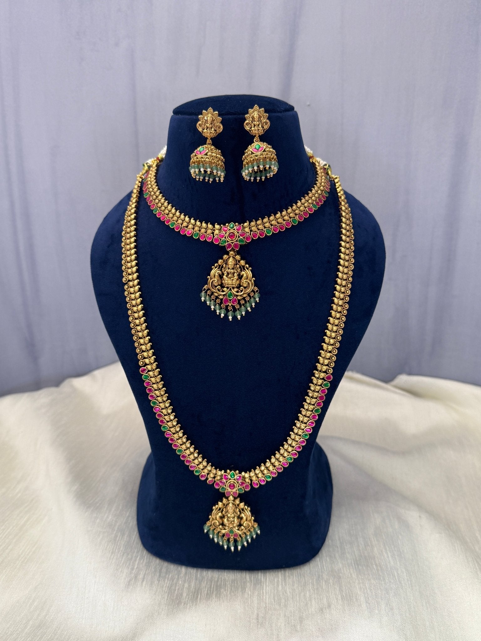 Jadau Kundan Antique Bridal Necklace Set 307 - Mahilas