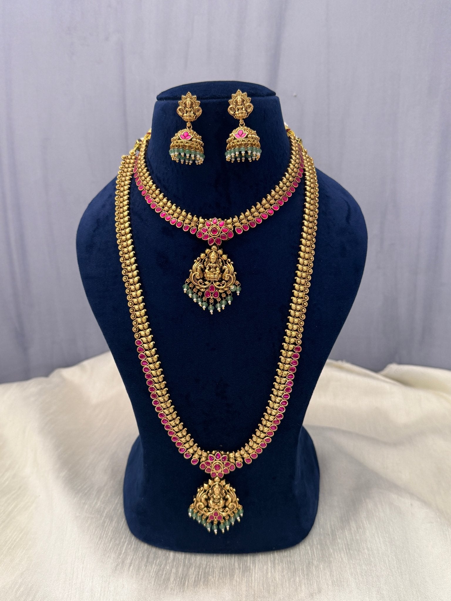 Jadau Kundan Antique Bridal Necklace Set 308 - Mahilas