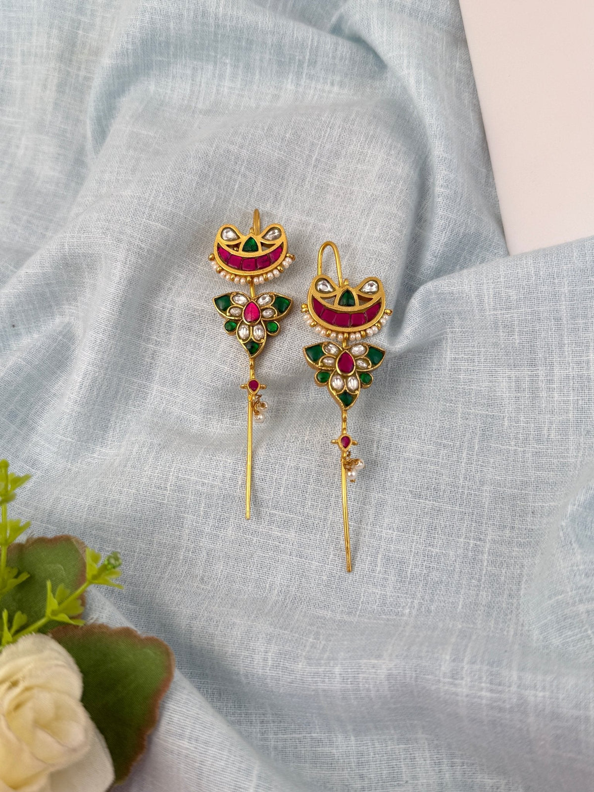 Jadau Kundan Bugadi Earrcuff Earrings| E0528 - Mahilas