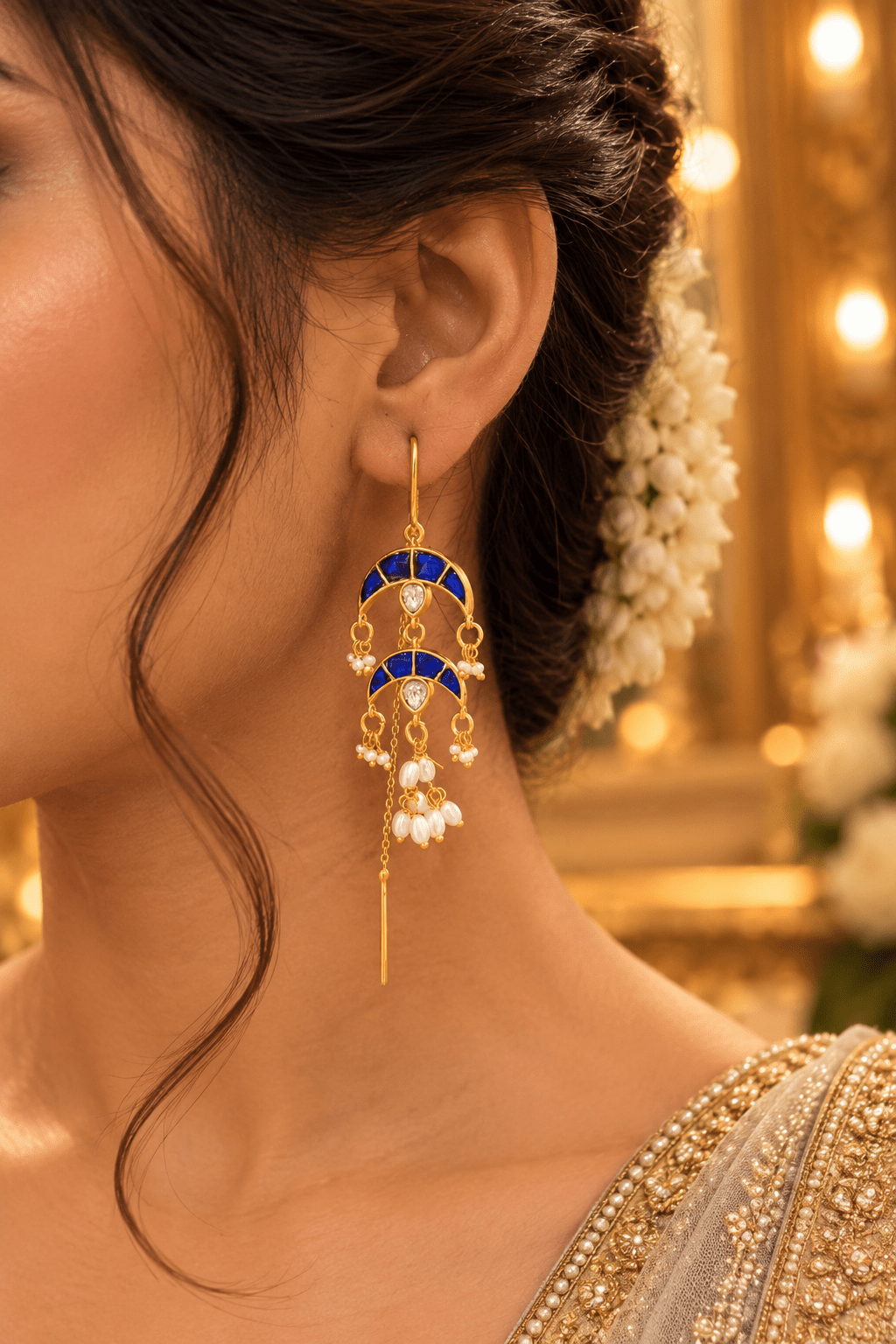 Jadau Kundan Bugadi Earrcuff Earrings| E0529 - Mahilas