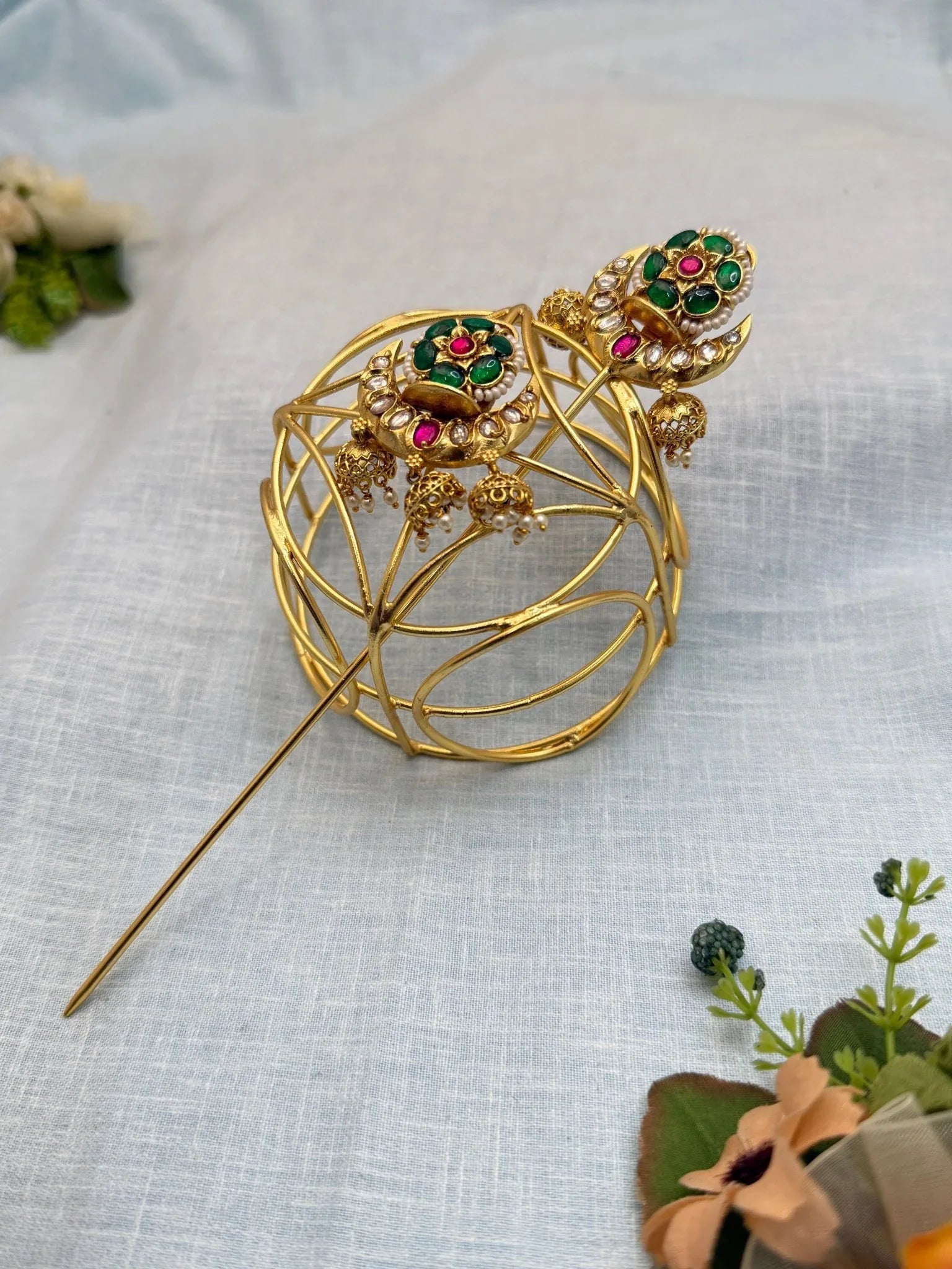 Jadau Kundan Bun Jadebille 0800 - Mahilas