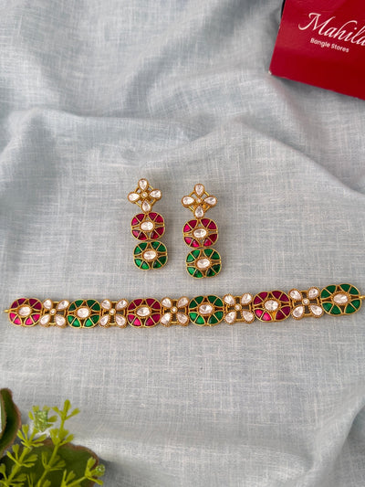 Jadau Kundan Choker Necklace Set | N1162 - Mahilas