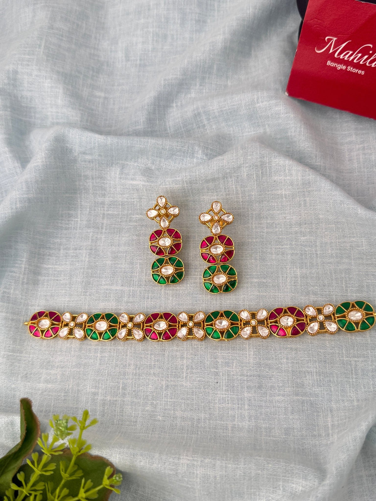 Jadau Kundan Choker Necklace Set | N1162 - Mahilas