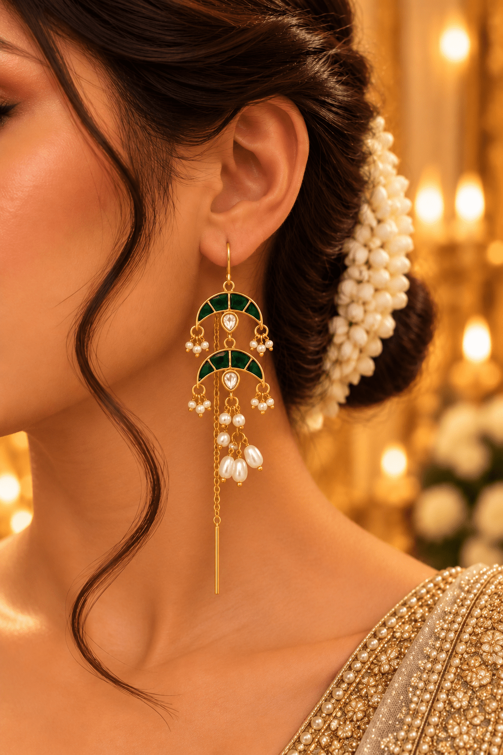 Jadau Kundan Designer Hanging Earrings| E0532 - Mahilas