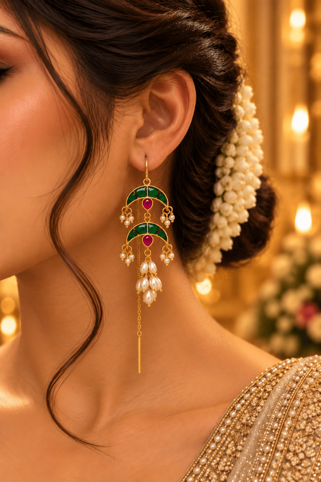 Jadau Kundan Designer Hanging Earrings| E0533 - Mahilas