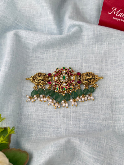 Jadau Kundan Designer Peacock Pendant| N1179 - Mahilas