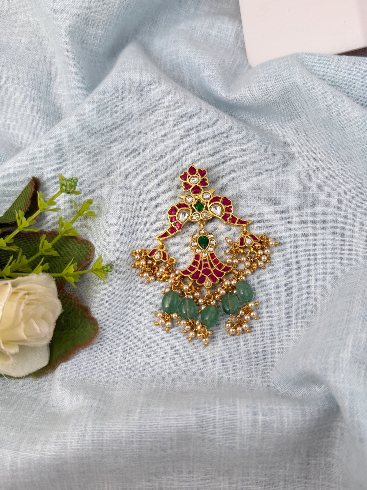 Jadau Kundan Designer Pendant Premium| P0120 - Mahilas