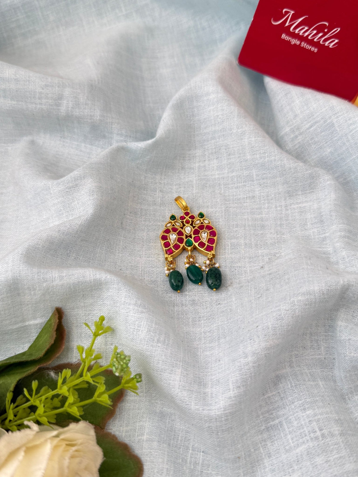 Jadau Kundan DesignerPendant| P0137 - Mahilas