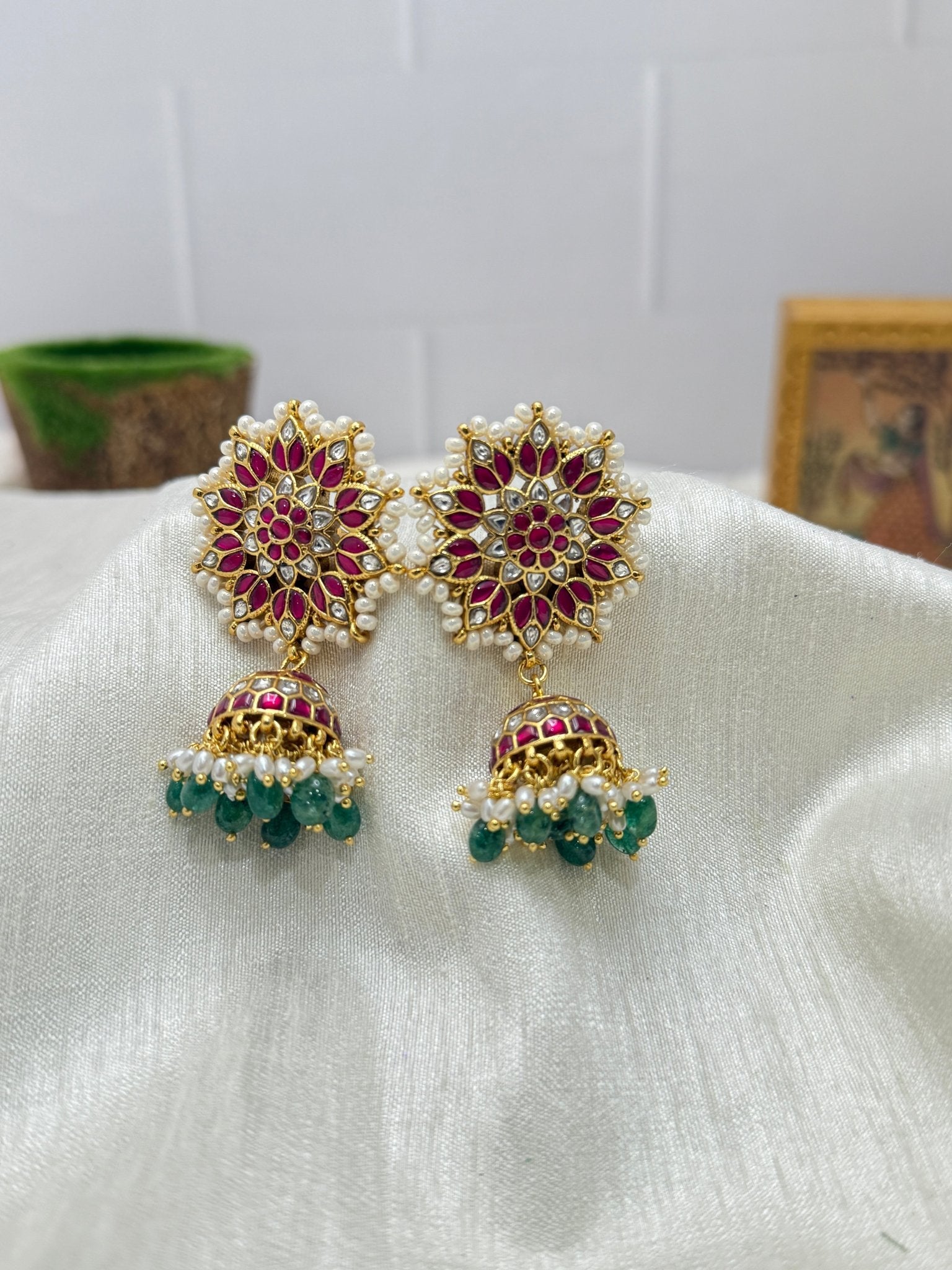 Jadau Kundan Earrings 1138 - Mahilas