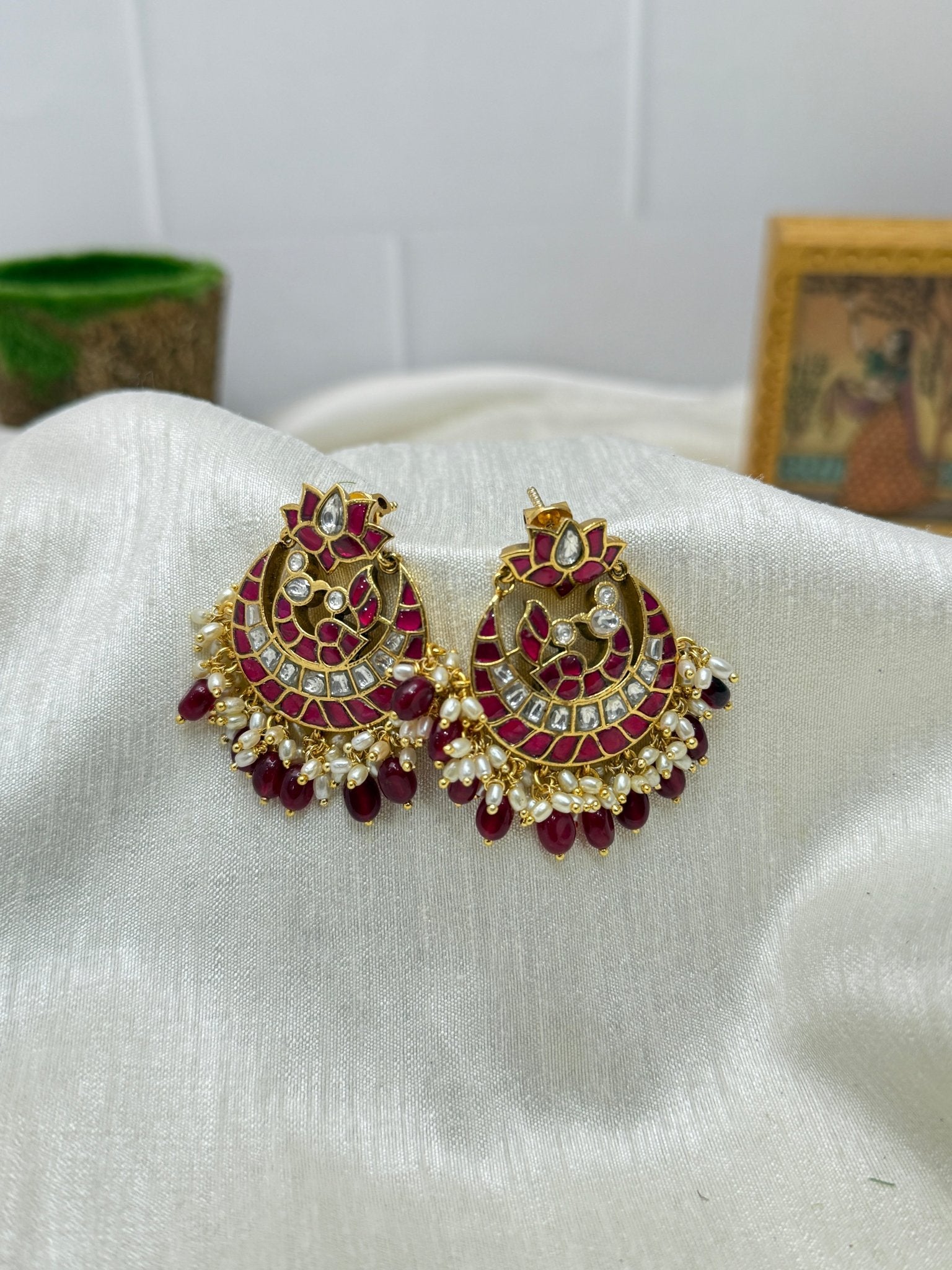 Jadau Kundan Earrings 1145 - Mahilas