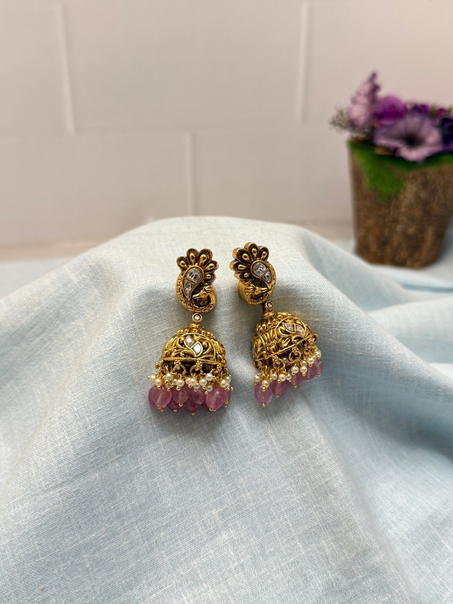 Jadau Kundan Earrings 1153 - Mahilas