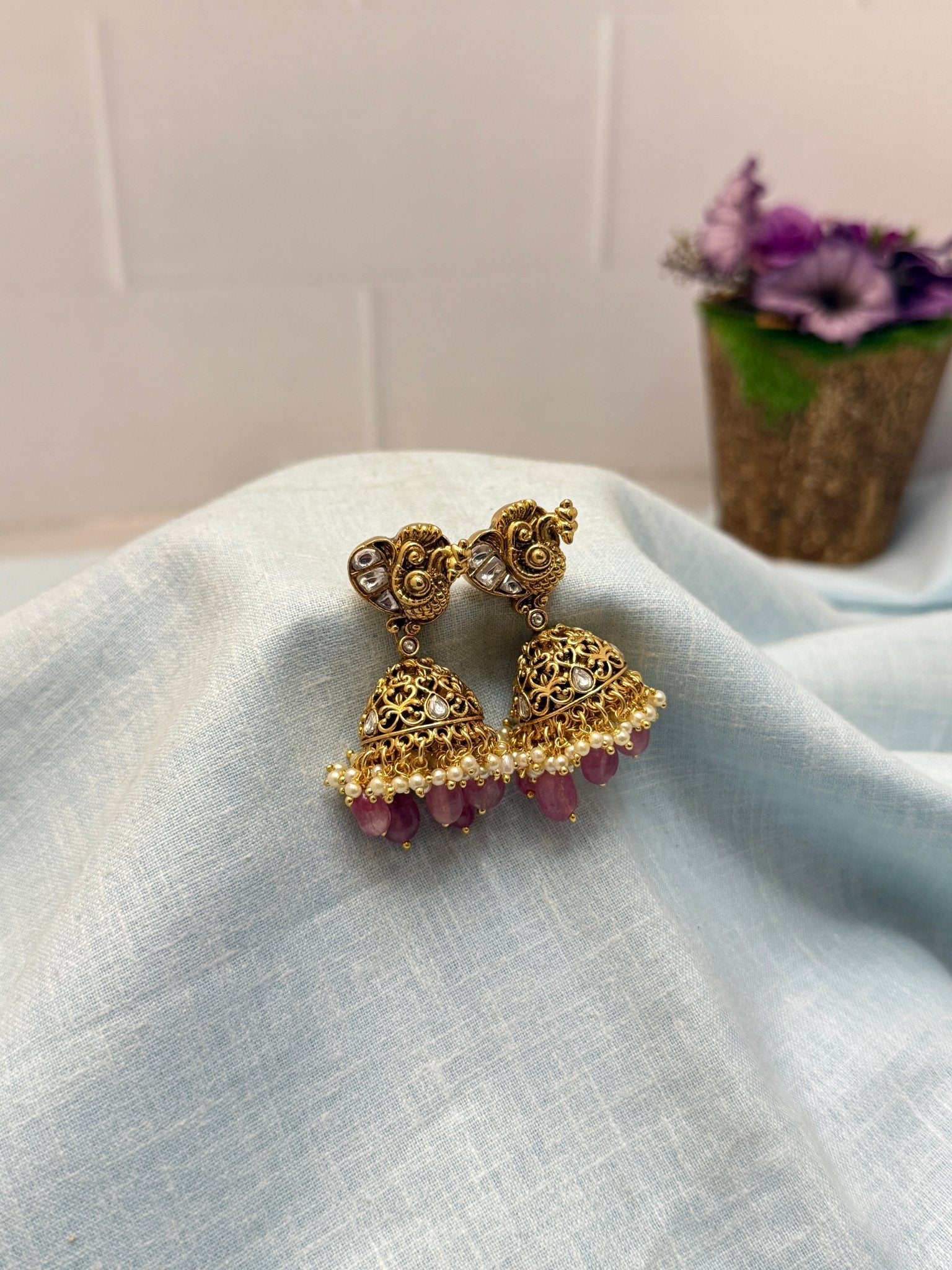 Jadau Kundan Earrings 1154 - Mahilas