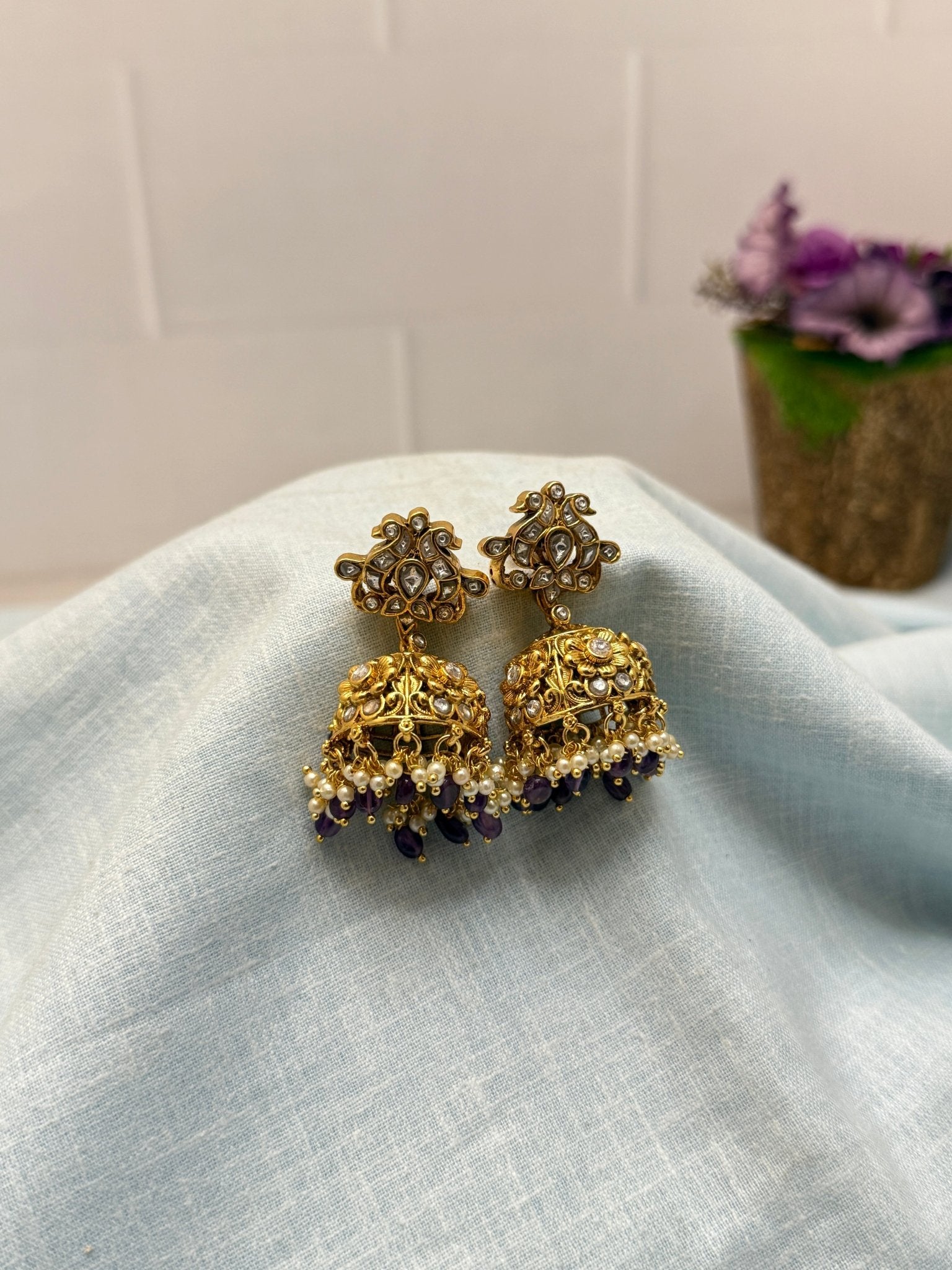 Jadau Kundan Earrings 1156 - Mahilas
