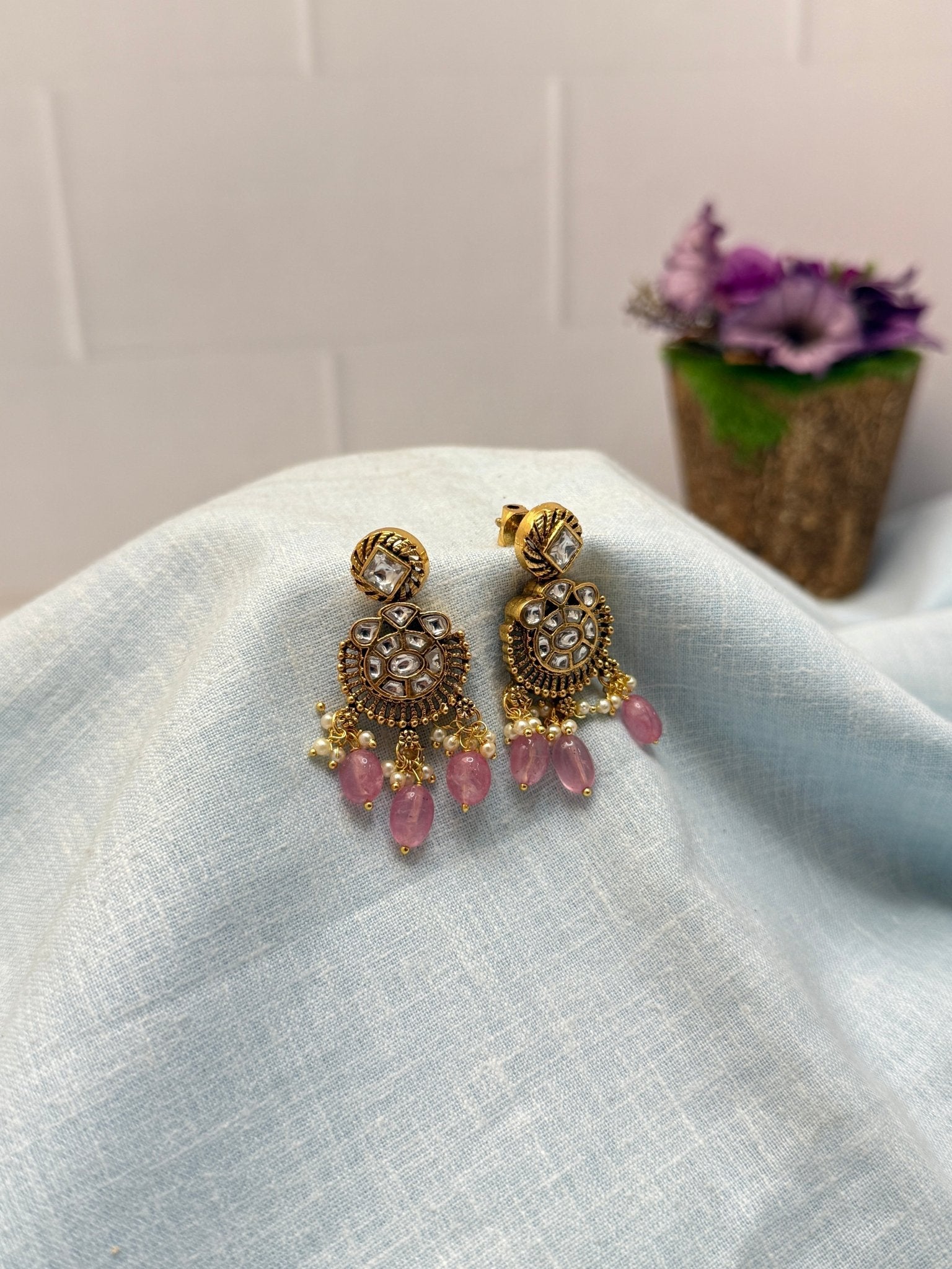 Jadau Kundan Earrings 1158 - Mahilas
