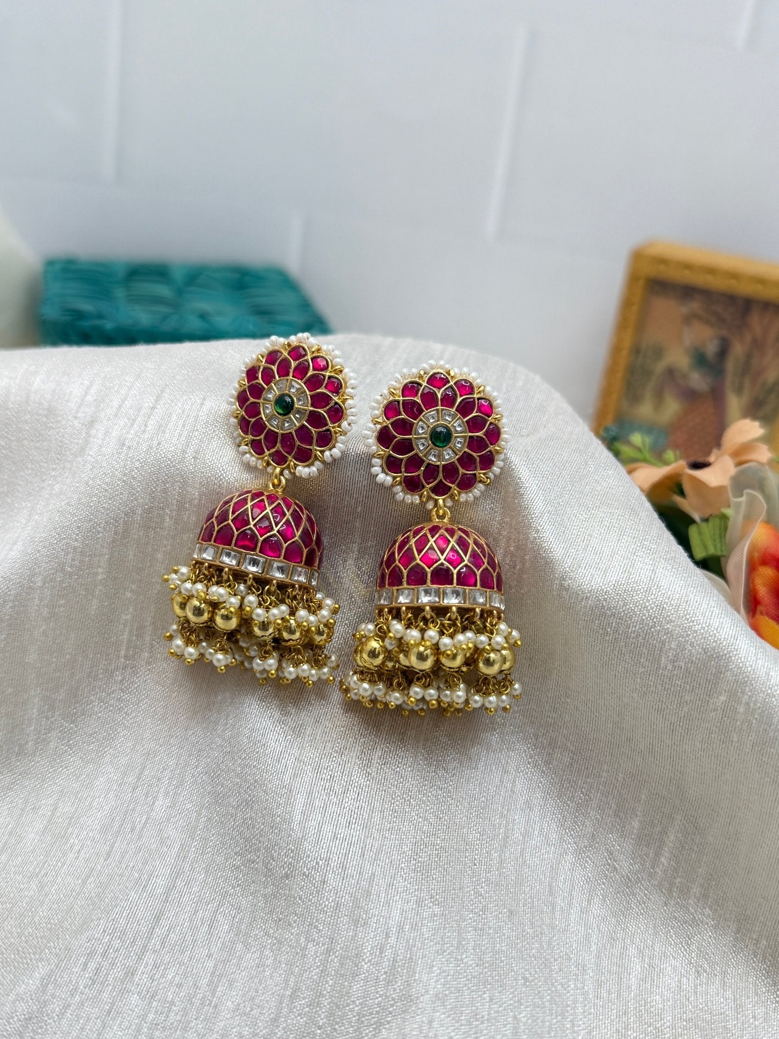 Jadau Kundan Earrings 1173 - Mahilas
