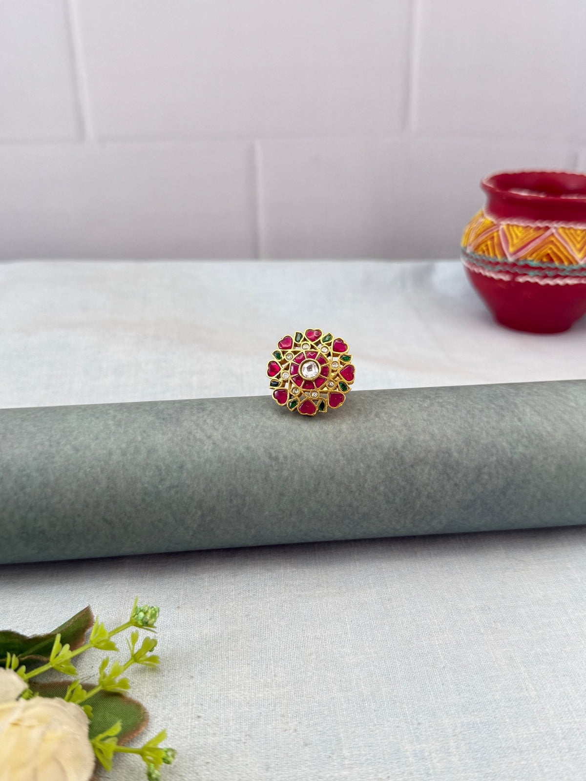 Jadau Kundan Finger Ring | F0054 - Mahilas