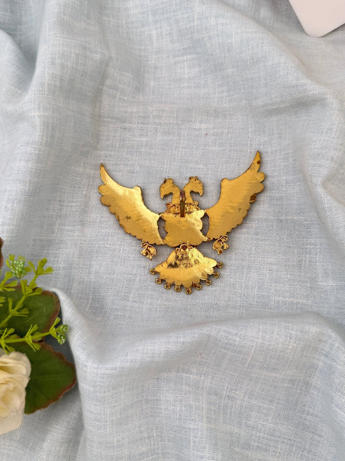 Jadau Kundan Gandaberunda Pendant Premium| P0100 - Mahilas