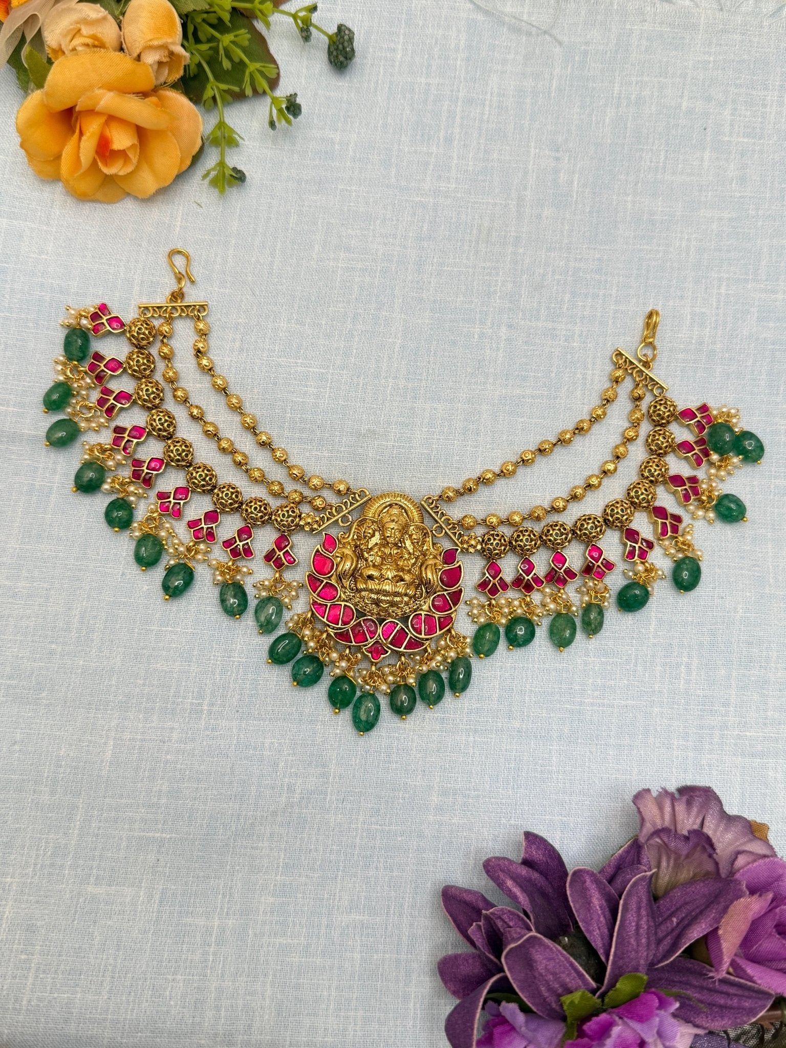 Jadau Kundan Jadebille 0734 (5 Colours) - Mahilas