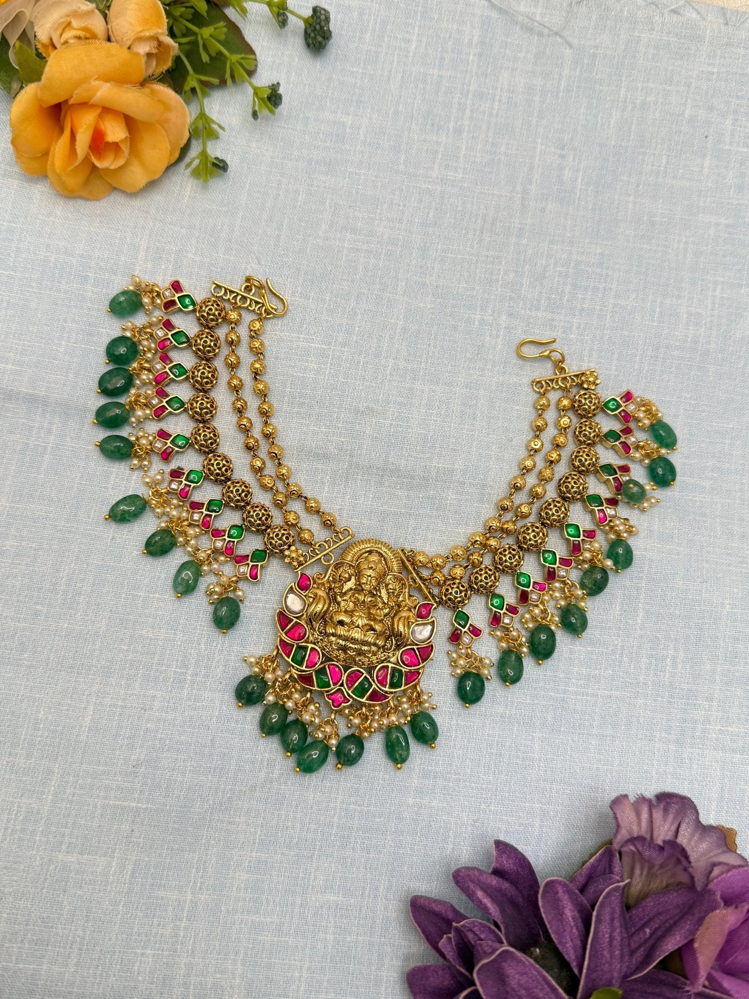 Jadau Kundan Jadebille 0734 (5 Colours) - Mahilas