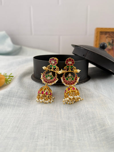 Jadau Kundan Jhumka Earrings | E0079 - Mahilas