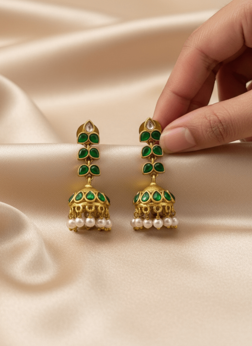 Jadau Kundan Jhumka Earrings | E0226 - Mahilas