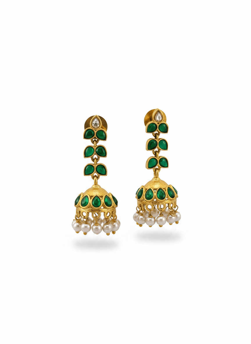 Jadau Kundan Jhumka Earrings | E0226 - Mahilas
