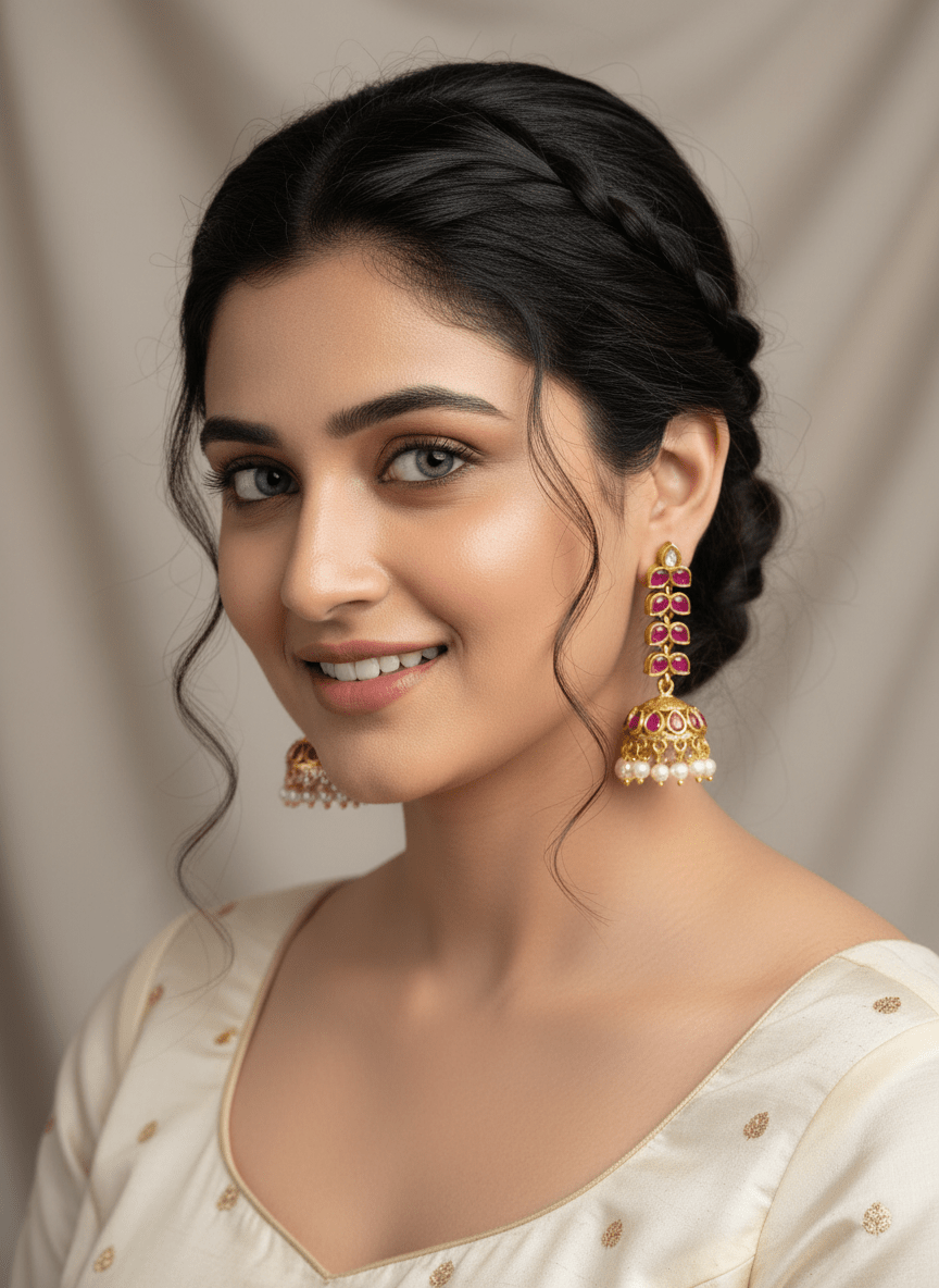 Jadau Kundan Jhumka Earrings | E0229 - Mahilas