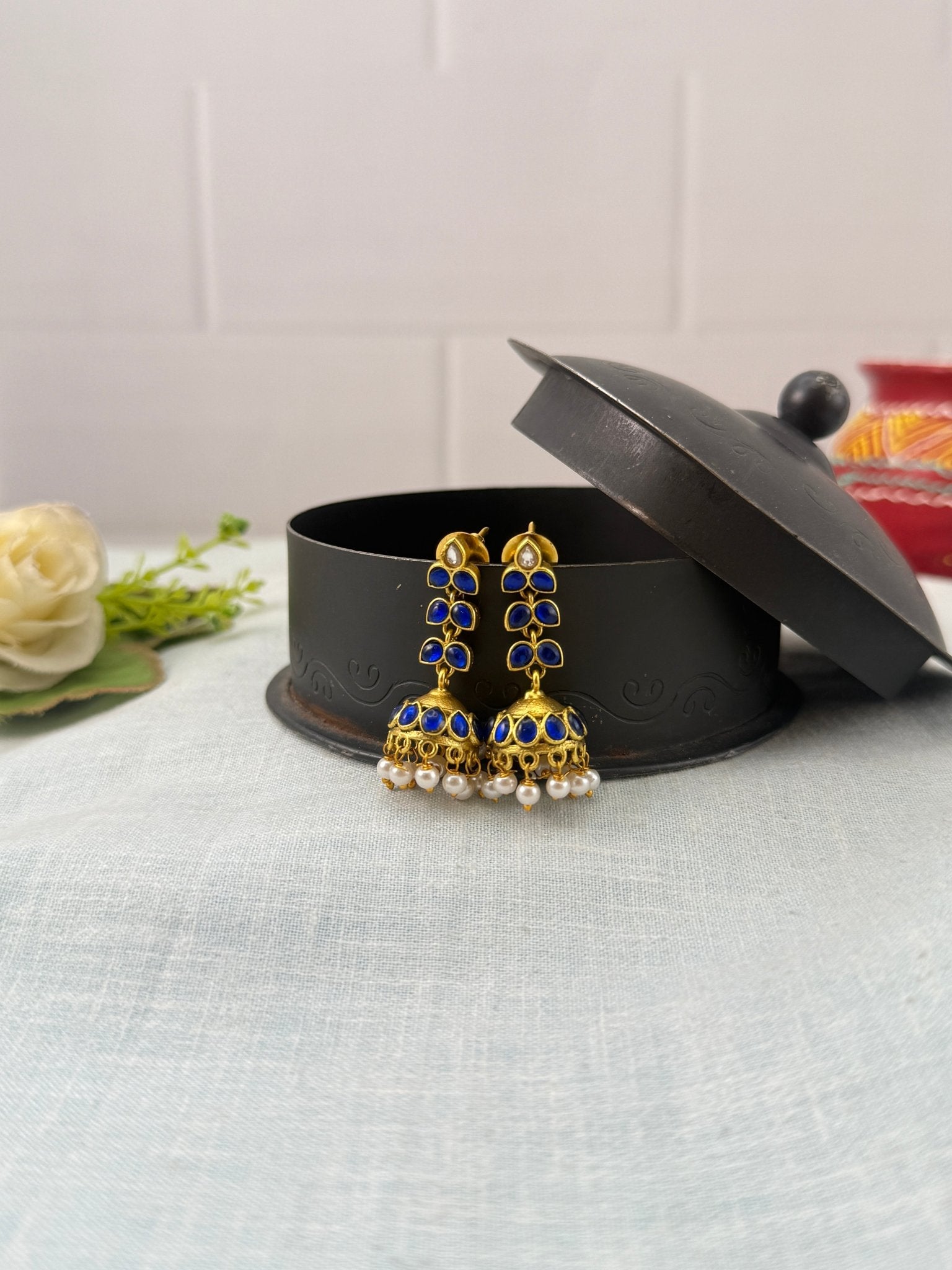 Jadau Kundan Jhumka Earrings | E0230 - Mahilas