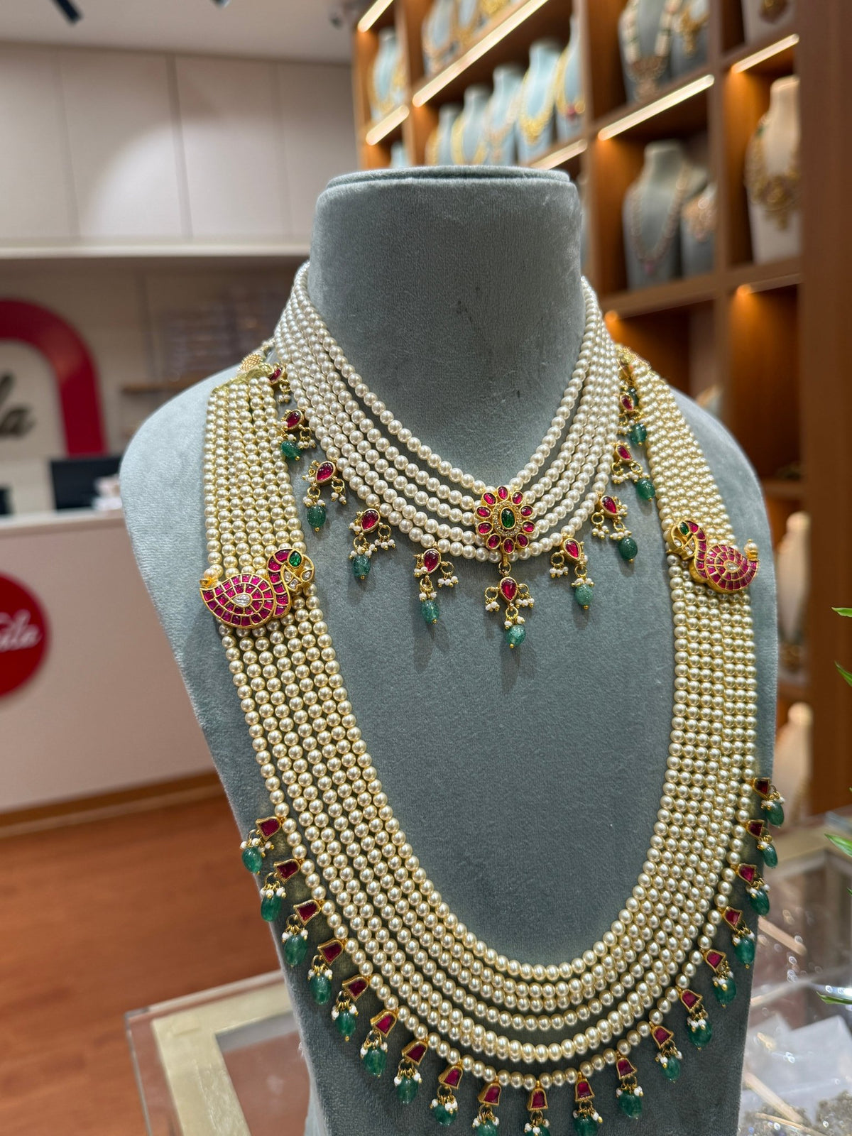 Jadau Kundan Layered Pearl Full Necklace Set | NC007 - Mahilas