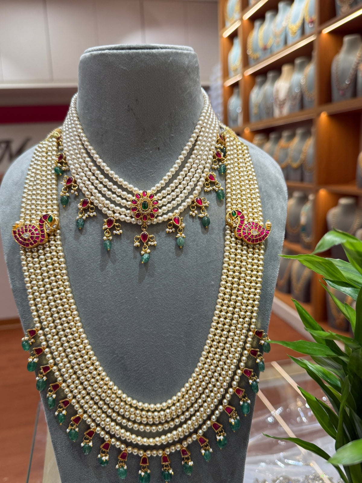 Jadau Kundan Layered Pearl Full Necklace Set | NC007 - Mahilas