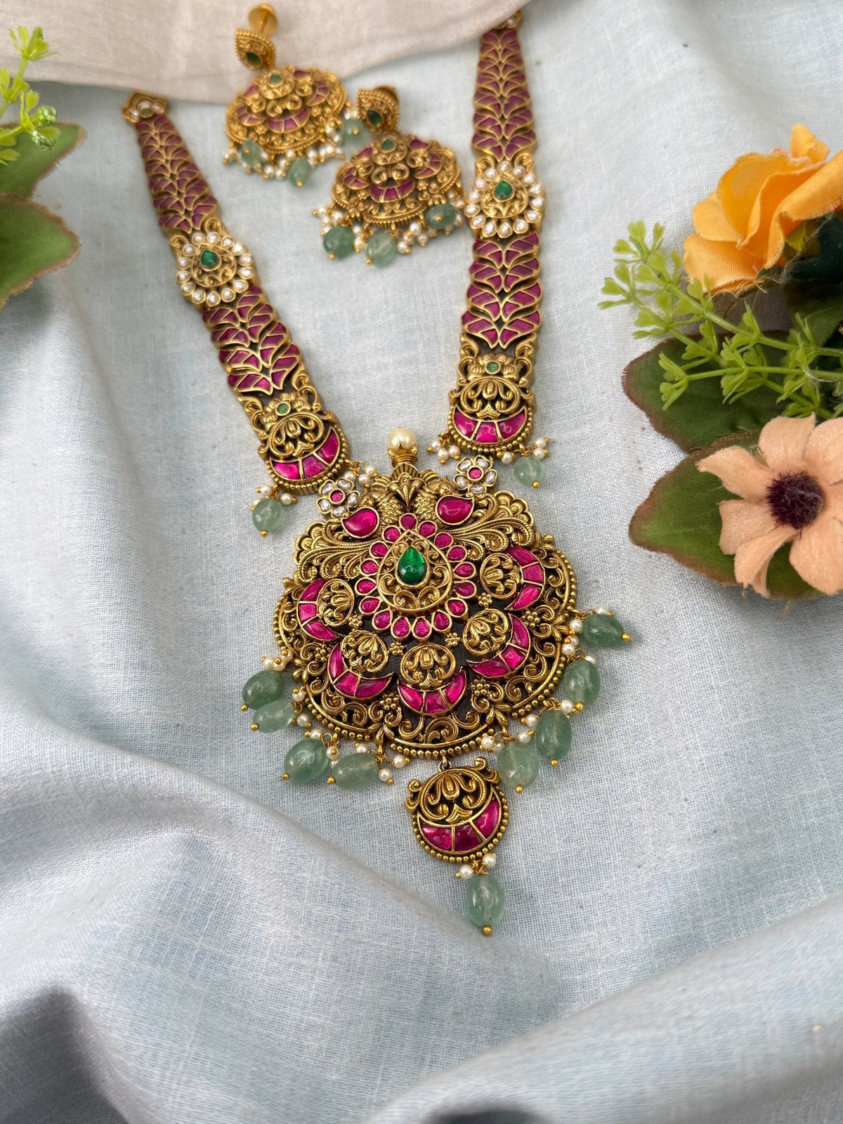 Jadau Kundan Long Necklace Set | 003 - Mahilas