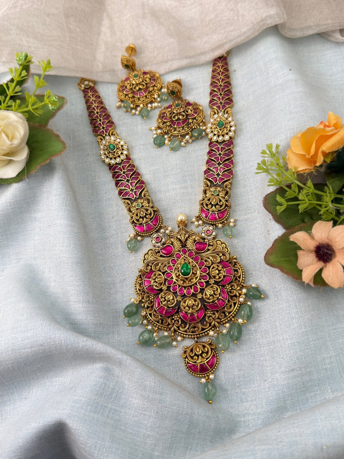 Jadau Kundan Long Necklace Set | 003 - Mahilas