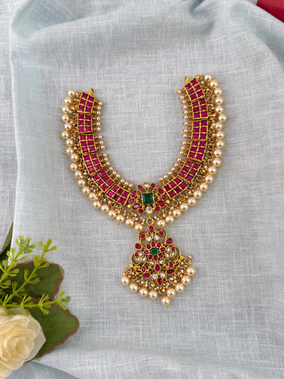 Jadau Kundan Necklace Floral Luxury | N1176 - Mahilas