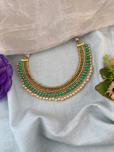 Jadau Kundan Necklace Jilebi Royal Short Set | N0010 - Mahilas