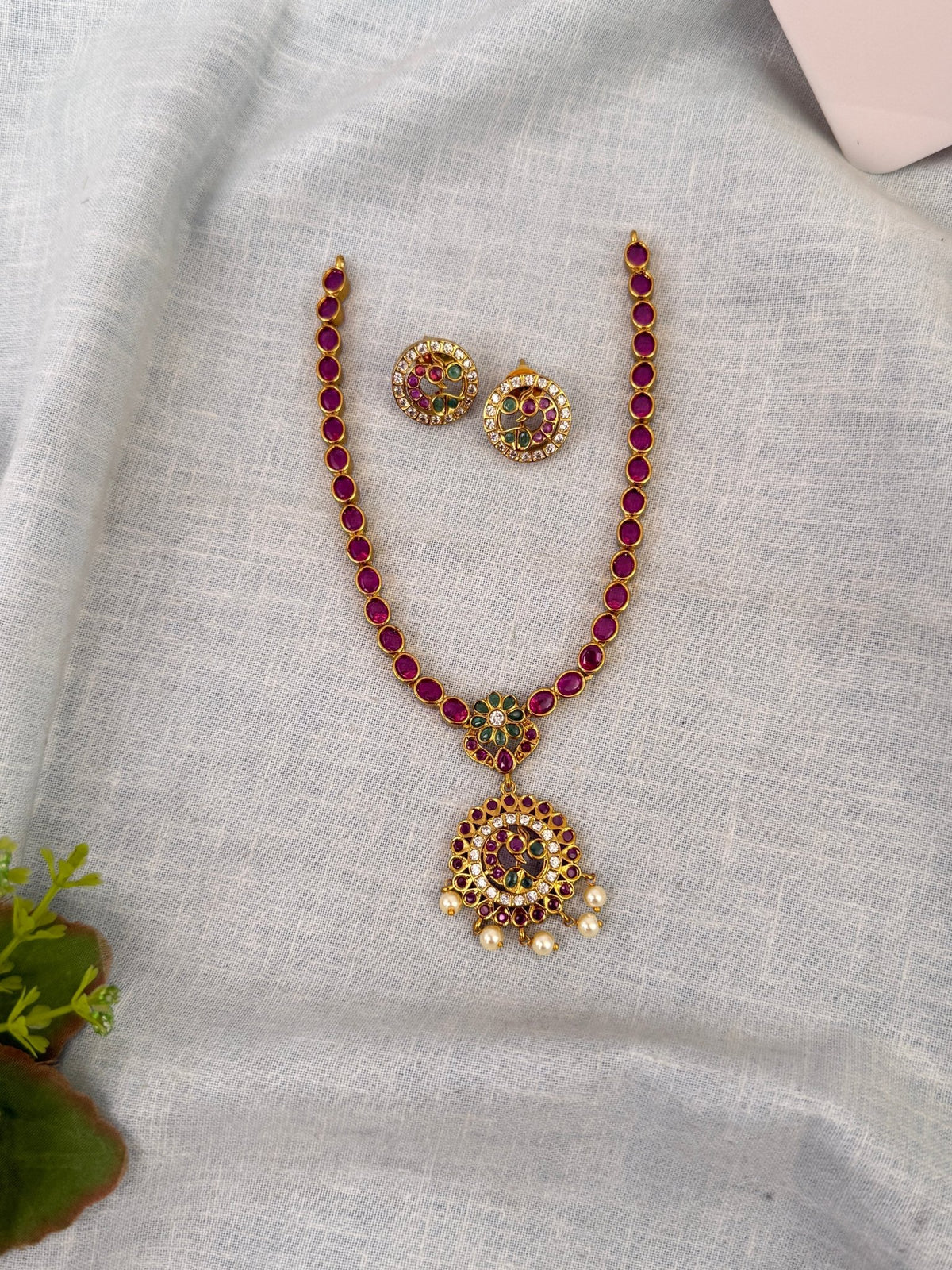 Jadau Kundan Necklace Premium Short Set | N0627 - Mahilas