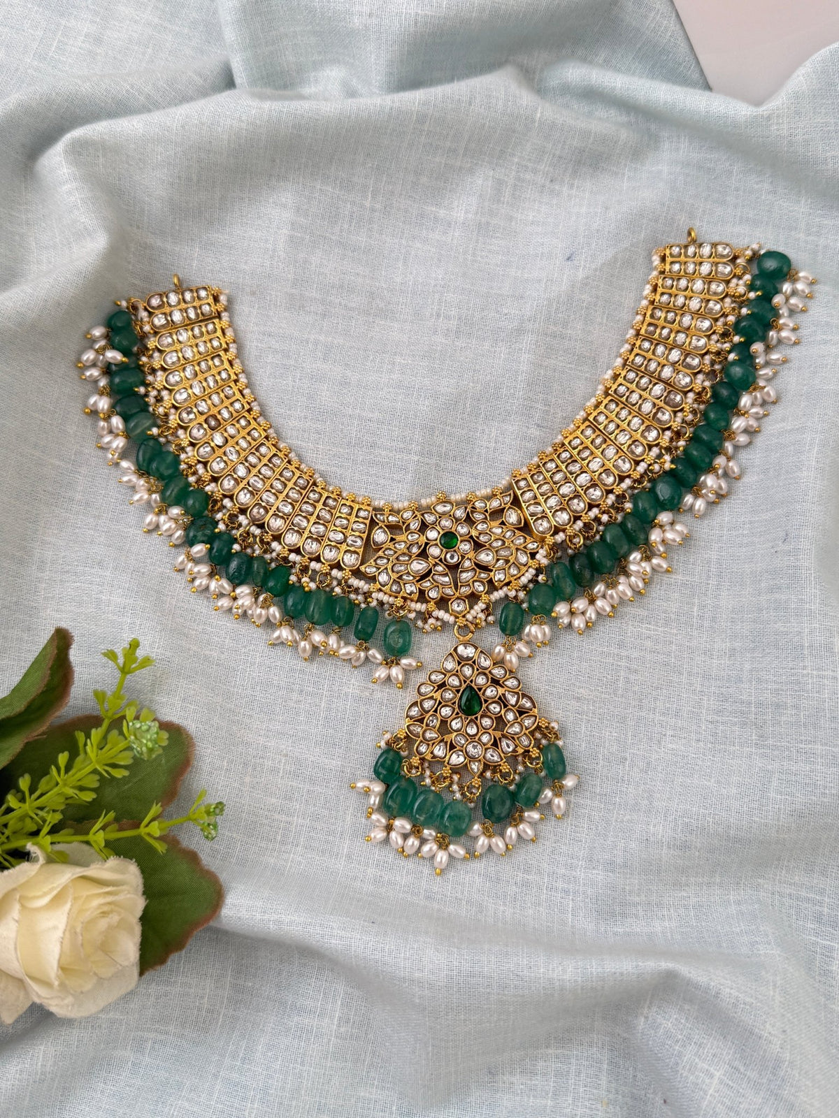 Jadau Kundan Necklace Reversible Grand Short Set | N0591 - Mahilas