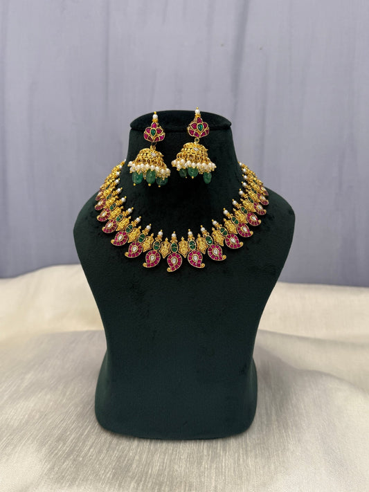 Jadau Kundan Necklace Set 291 - Mahilas