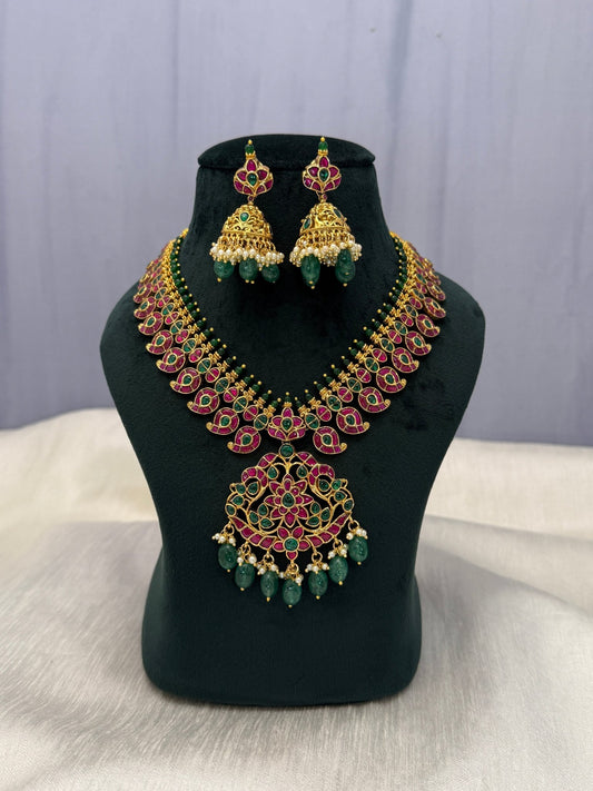 Jadau Kundan Necklace Set 295 - Mahilas