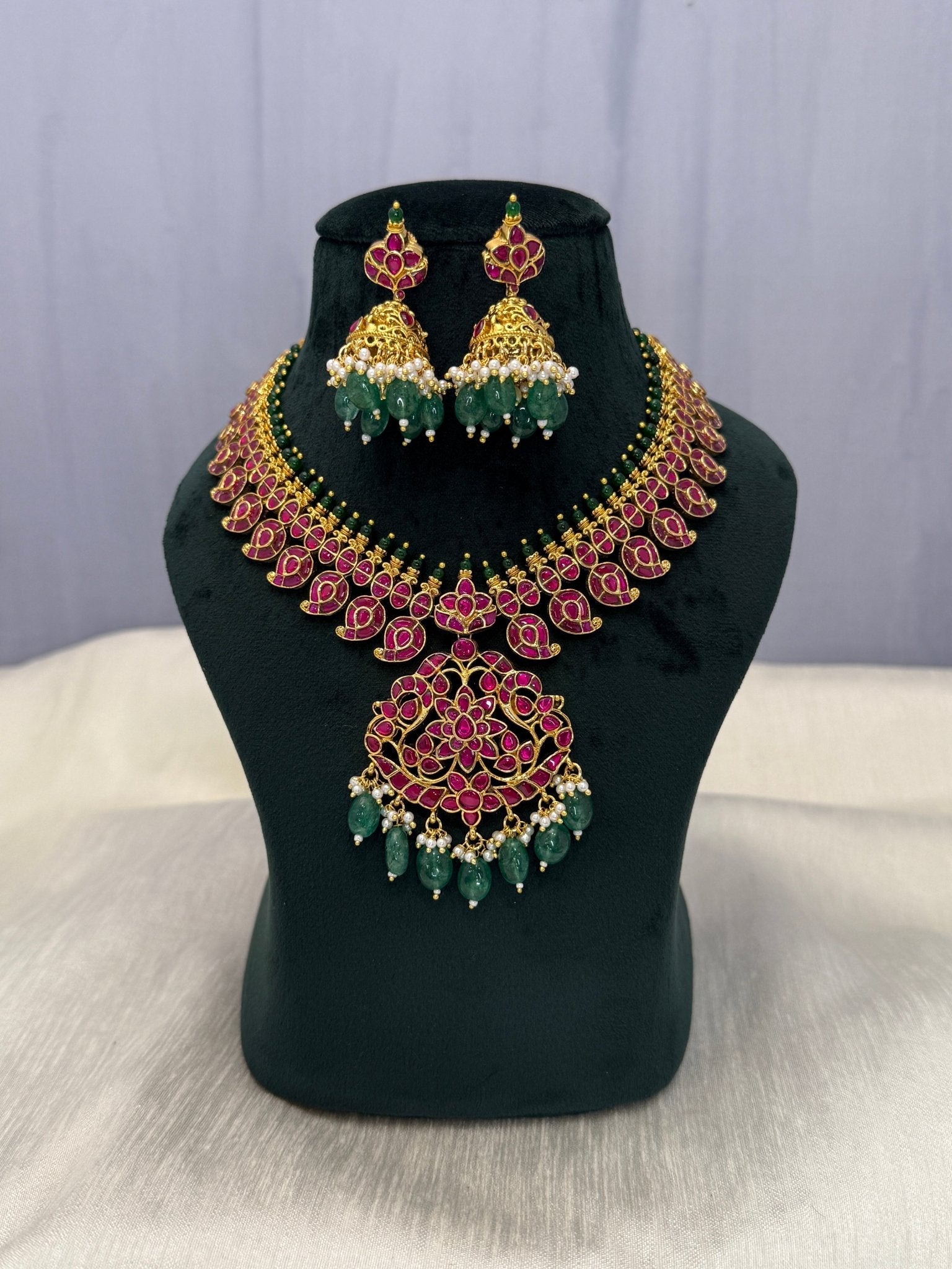 Jadau Kundan Necklace Set 296 - Mahilas