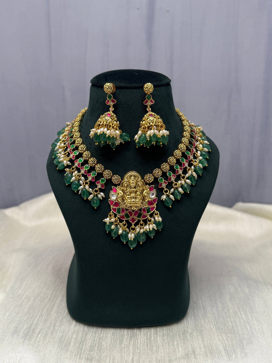 Jadau Kundan Necklace Set 299 - Mahilas