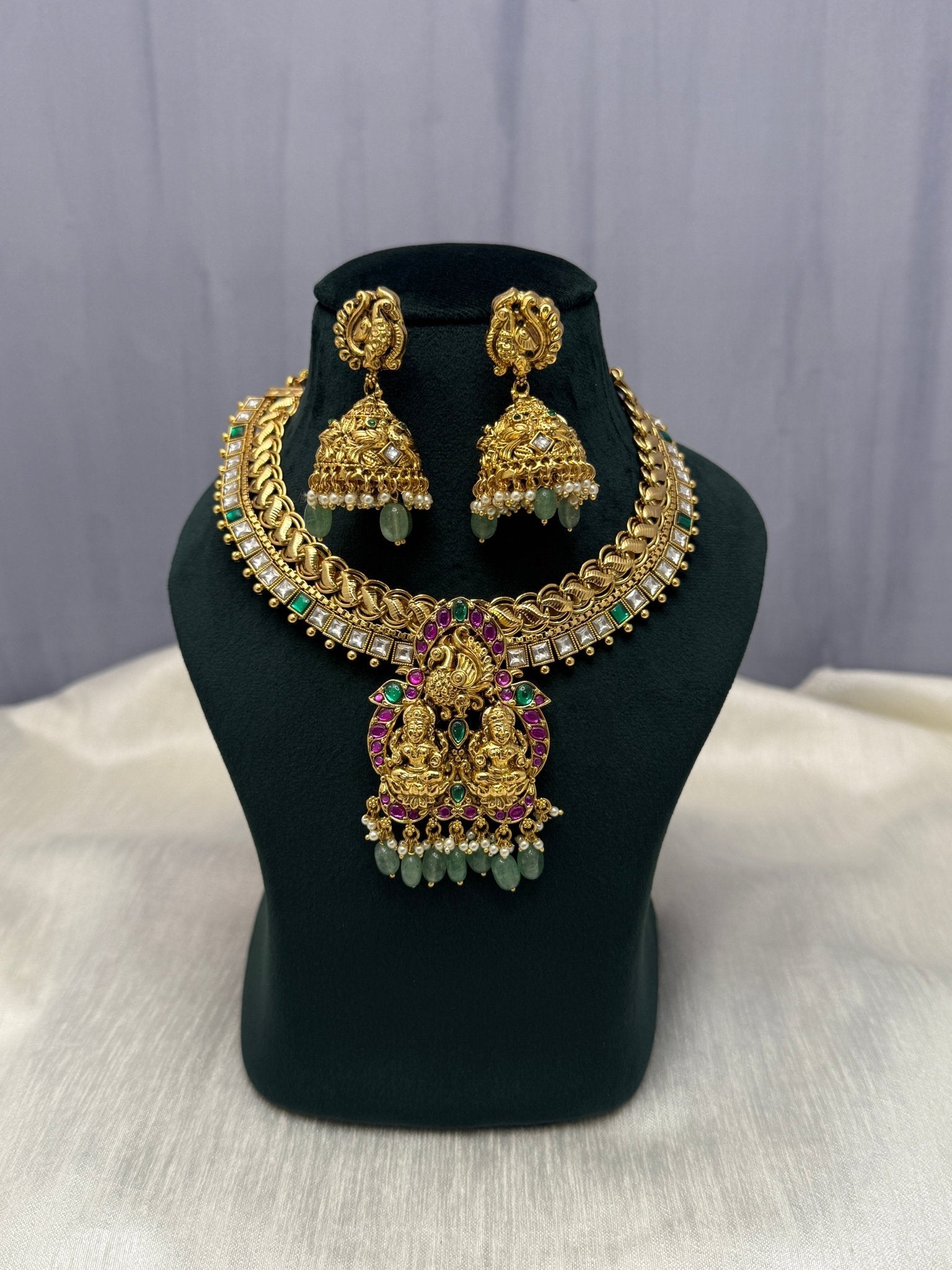 Jadau Kundan Necklace Set 301 - Mahilas