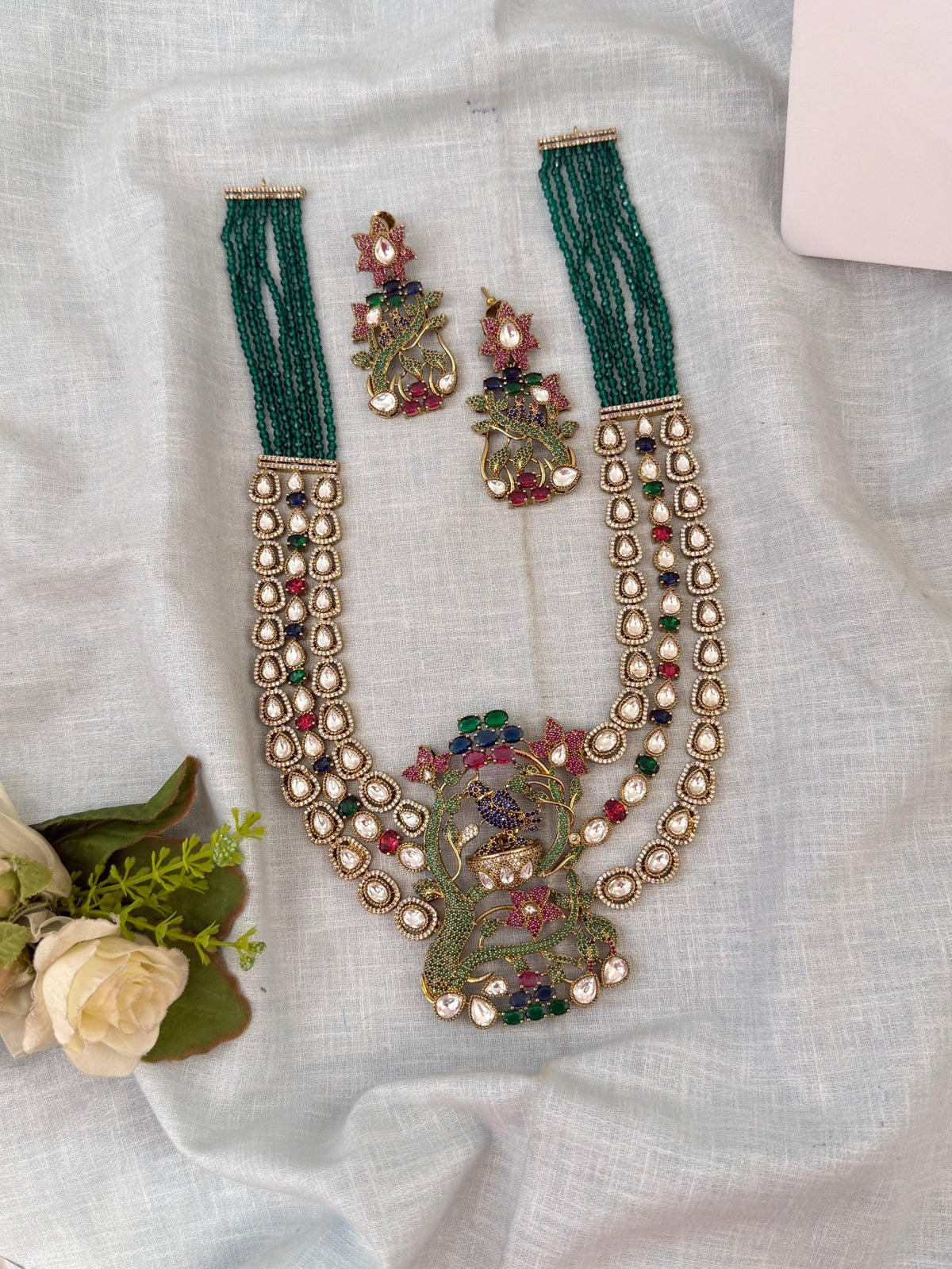Jadau Kundan Pendant Layer Long Set | 519 - Mahilas
