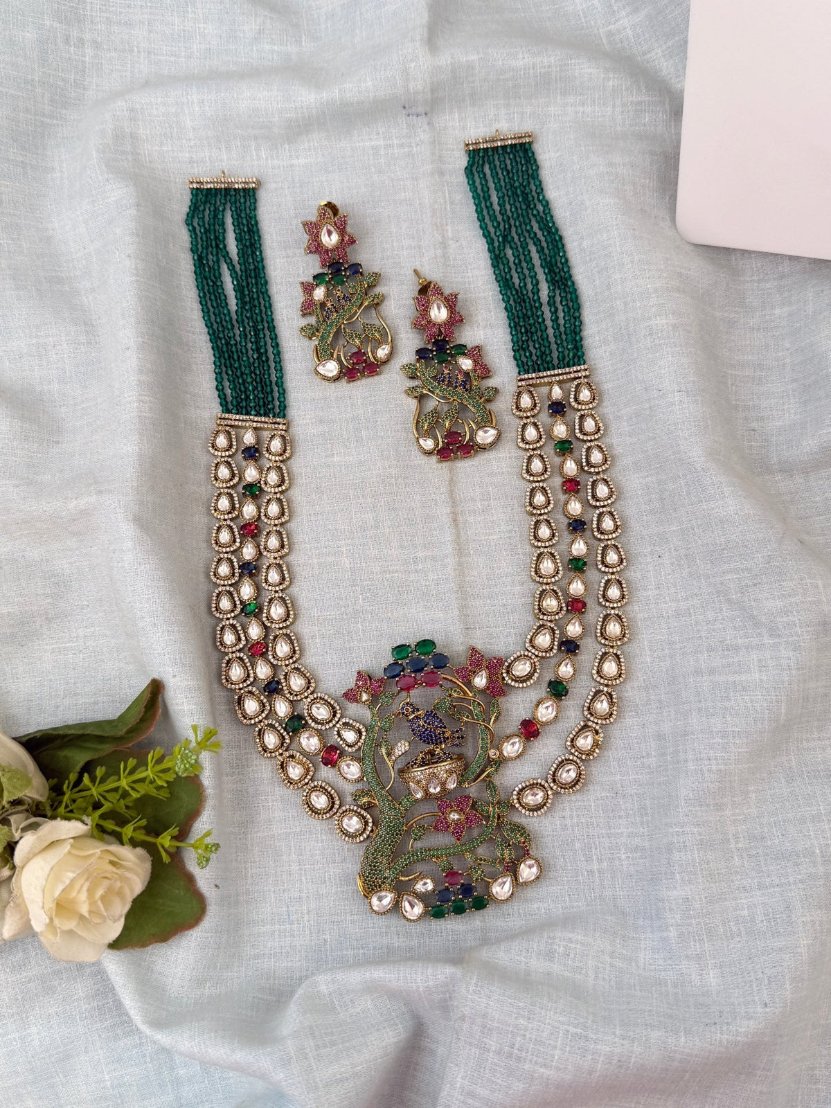 Jadau Kundan Pendant Layer Long Set | 519 - Mahilas