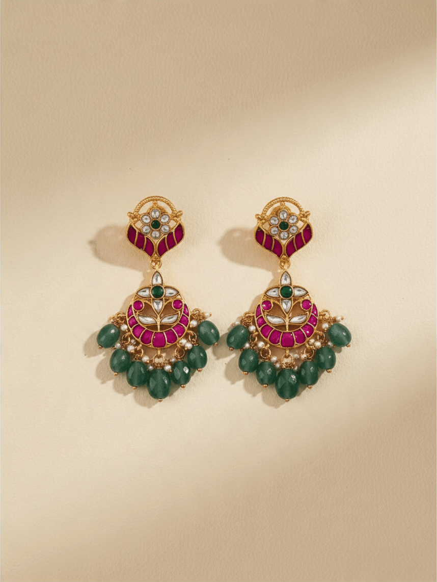 Jadau Kundan Premium Earrings| E0679 - Mahilas