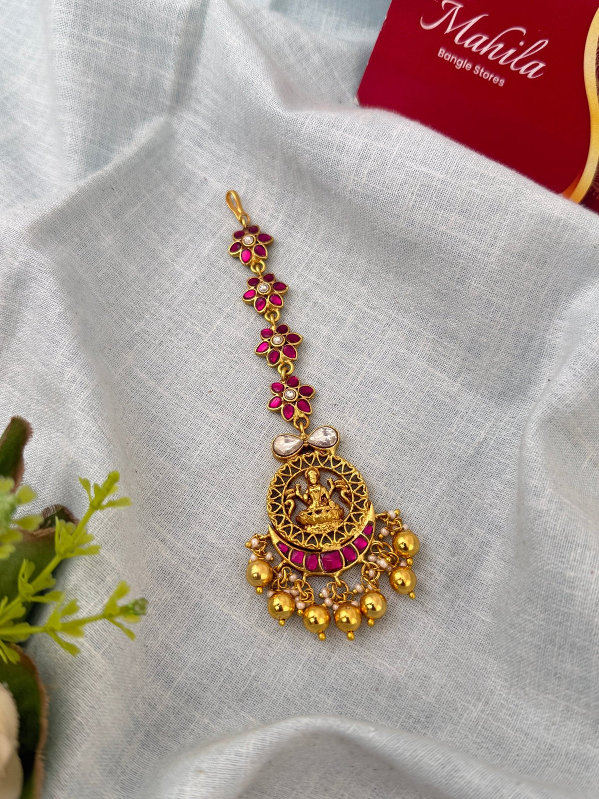 Jadau Kundan Premium Lakshmi Maang Tikka| M0296 - Mahilas