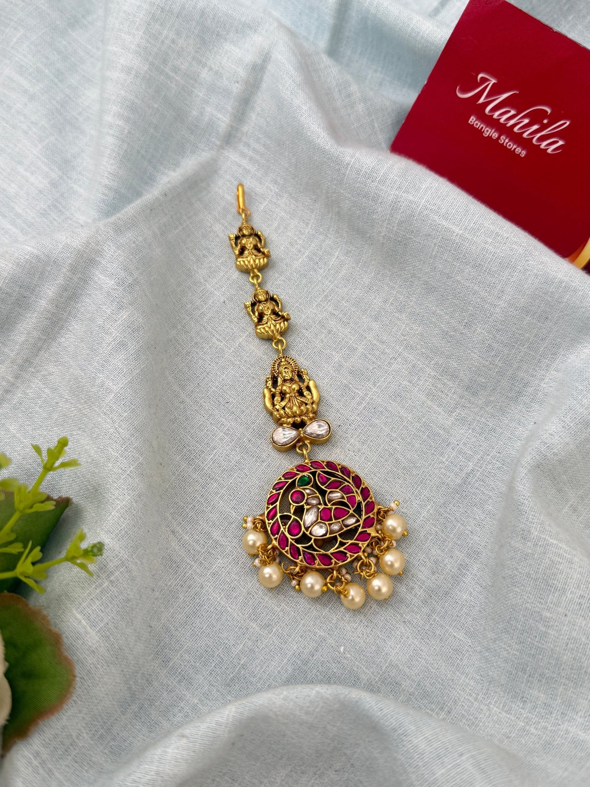Jadau Kundan Premium Lakshmi Maang Tikka| M0302 - Mahilas