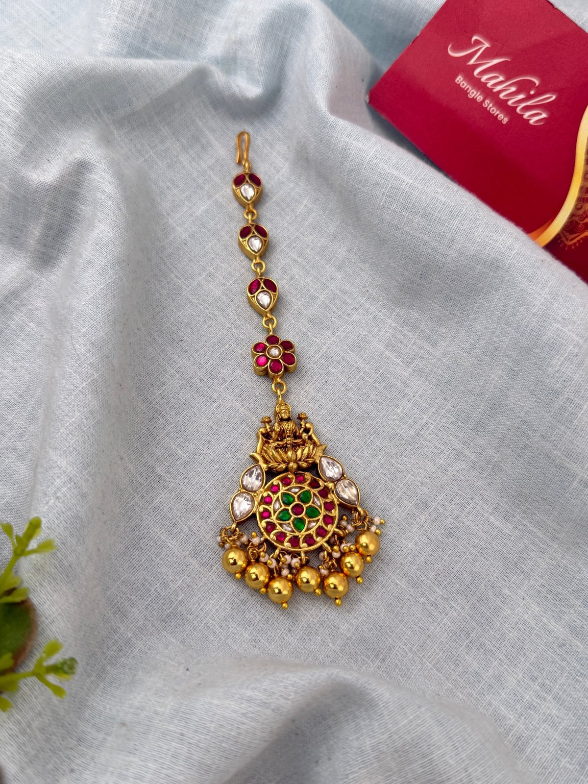 Jadau Kundan Premium Lakshmi Maang Tikka| M0305 - Mahilas