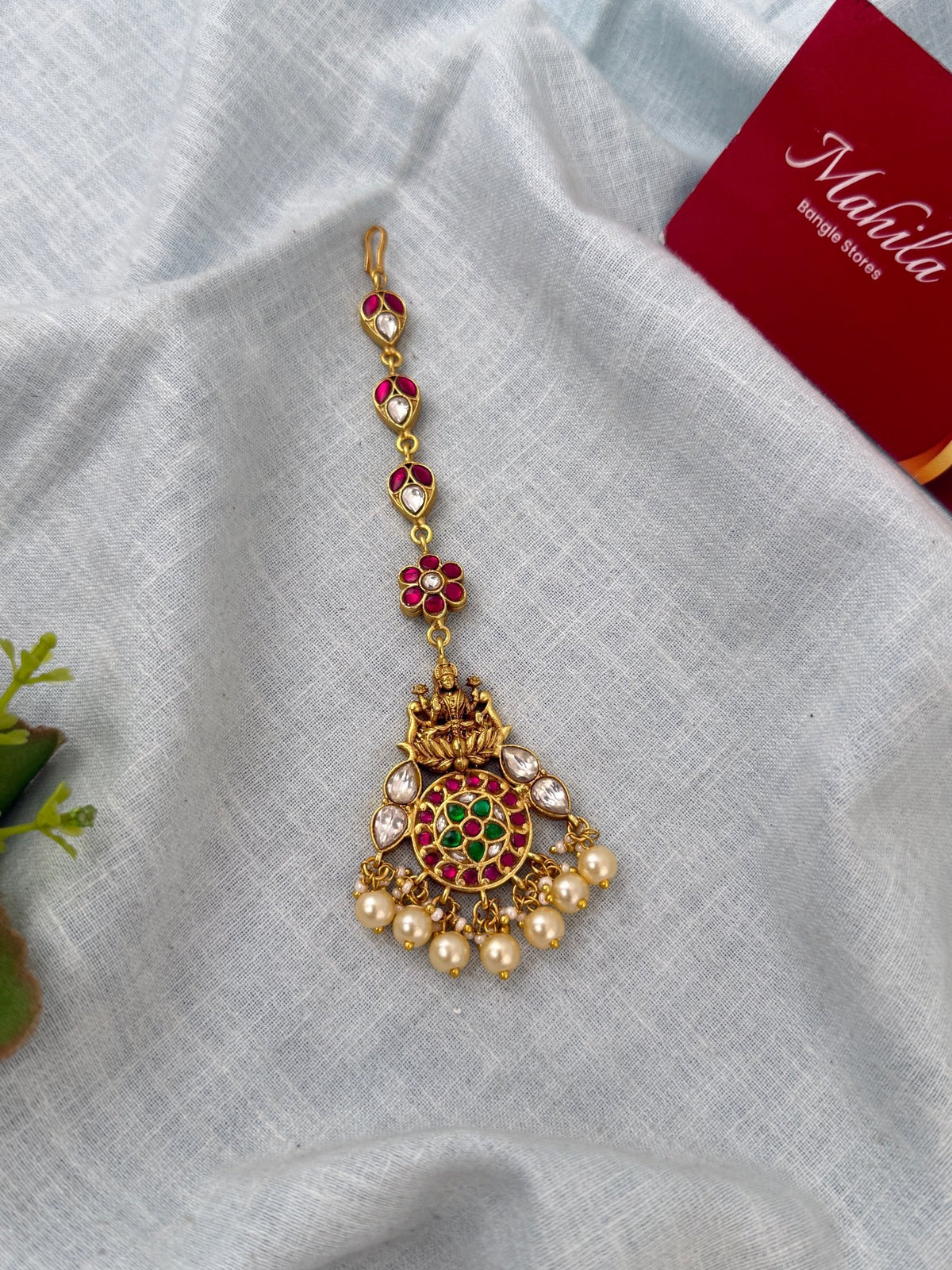 Jadau Kundan Premium Lakshmi Maang Tikka| M0308 - Mahilas