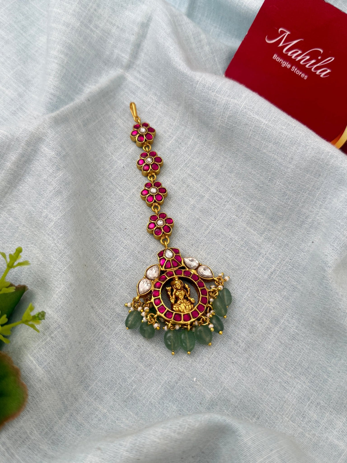 Jadau Kundan Premium Lakshmi Maang Tikka| M0311 - Mahilas